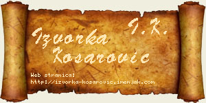 Izvorka Košarović vizit kartica